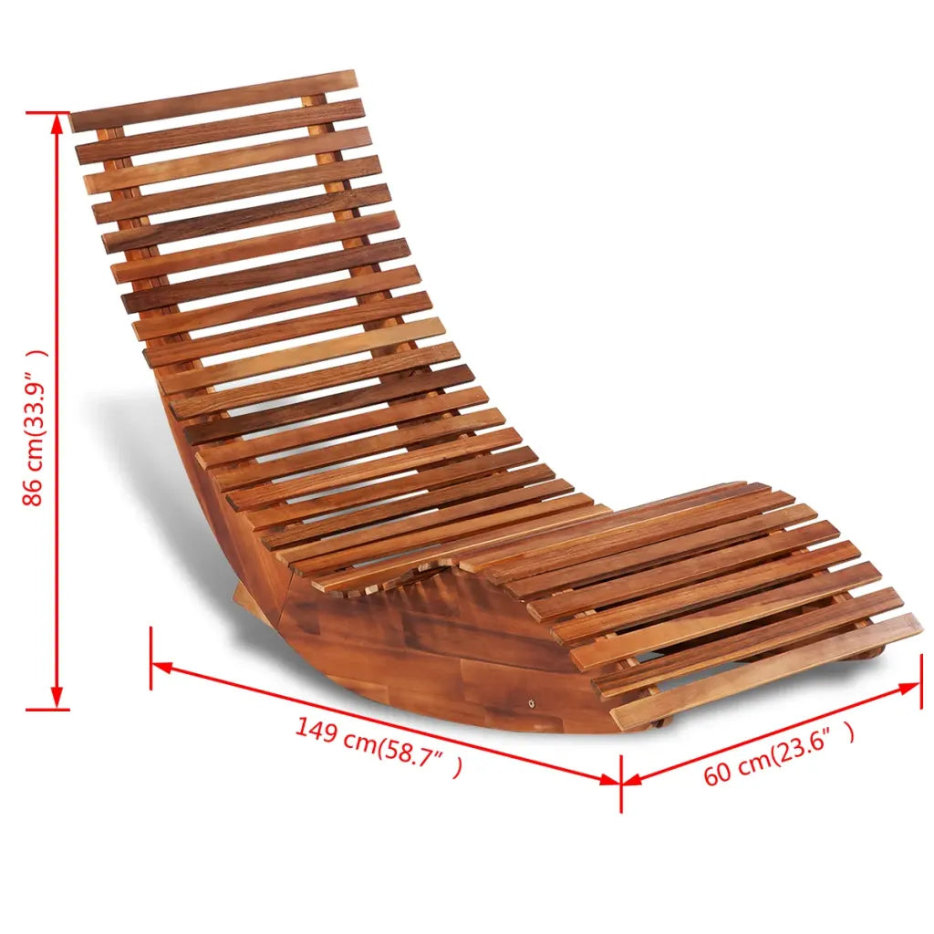 Șezlong balansoar, lemn de acacia
