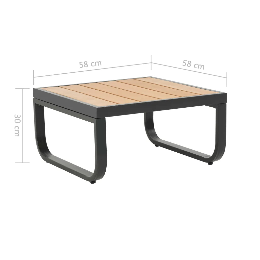 Set canapea de grădină colțar cu perne, 2 piese, aluminiu, WPC