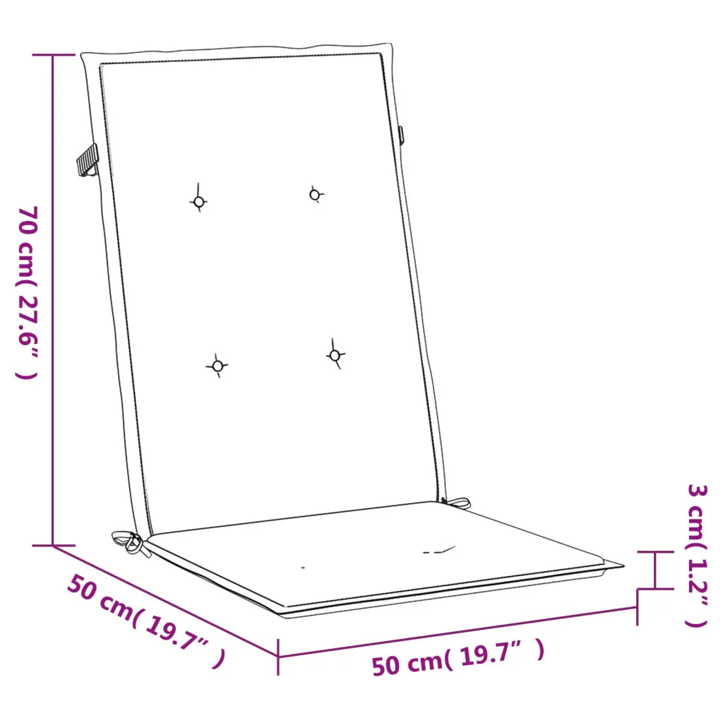 Perne scaun cu spătar înalt, 6 buc., gri, 120x50x3 cm, textil