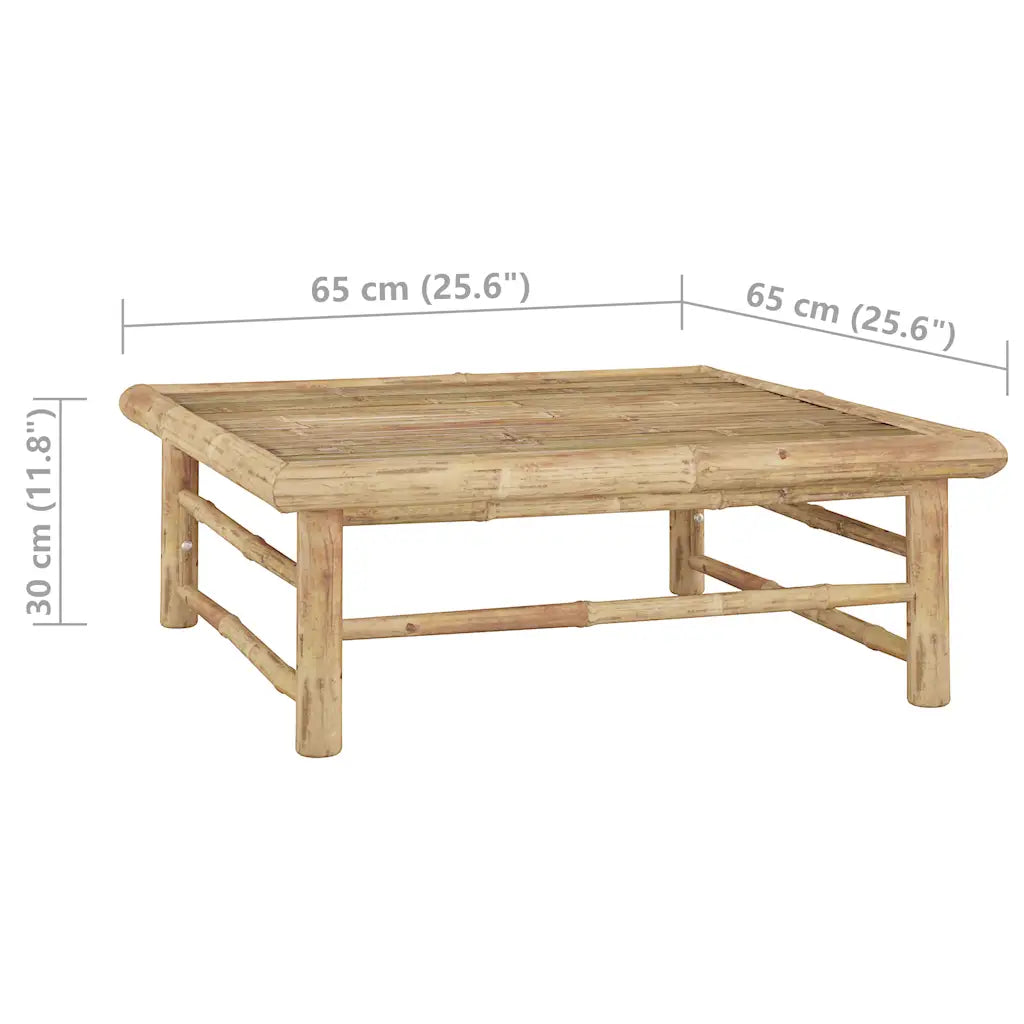 Set mobilier de grădină, cu perne alb crem, 5 piese, bambus