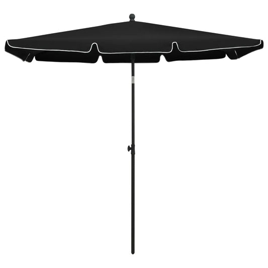 Umbrelă de grădină cu stâlp, negru, 210x140 cm