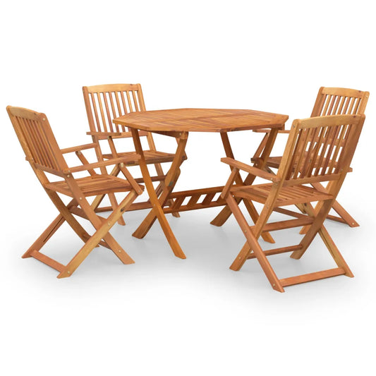 Set mobilier de grădină, 5 piese, lemn masiv de acacia