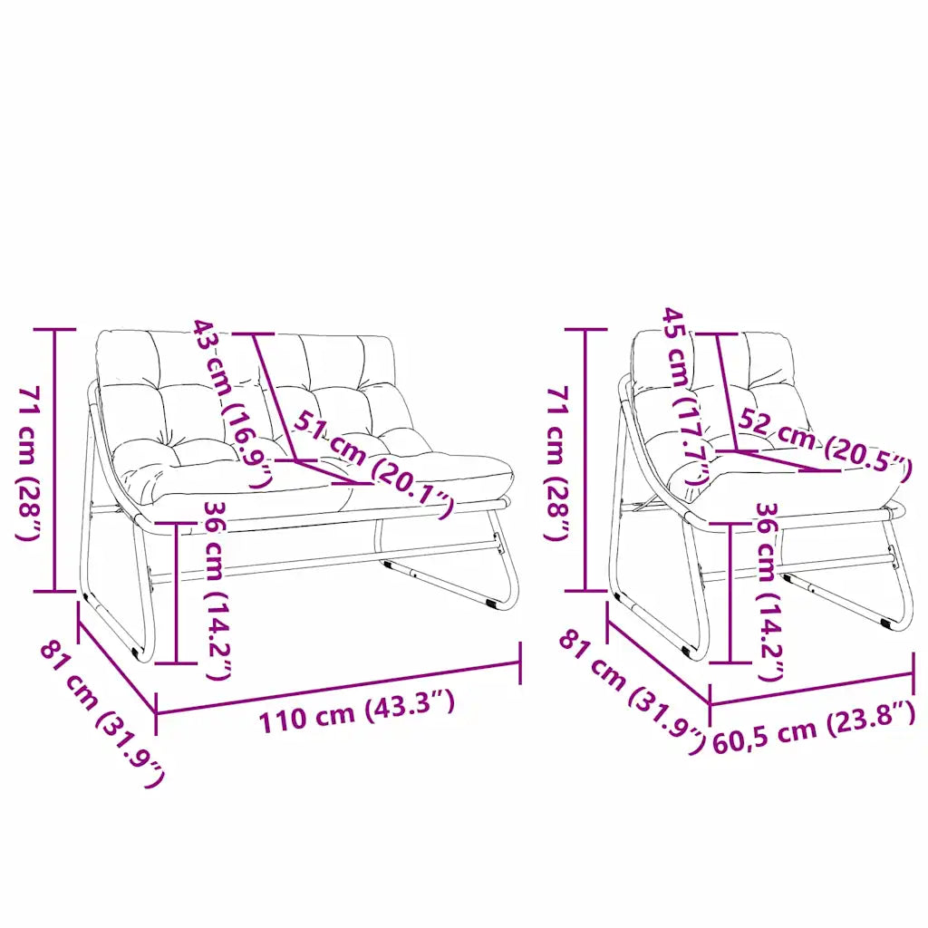 Mobilier de grădină 3 pcs Negru Oțel vopsit electrostatic