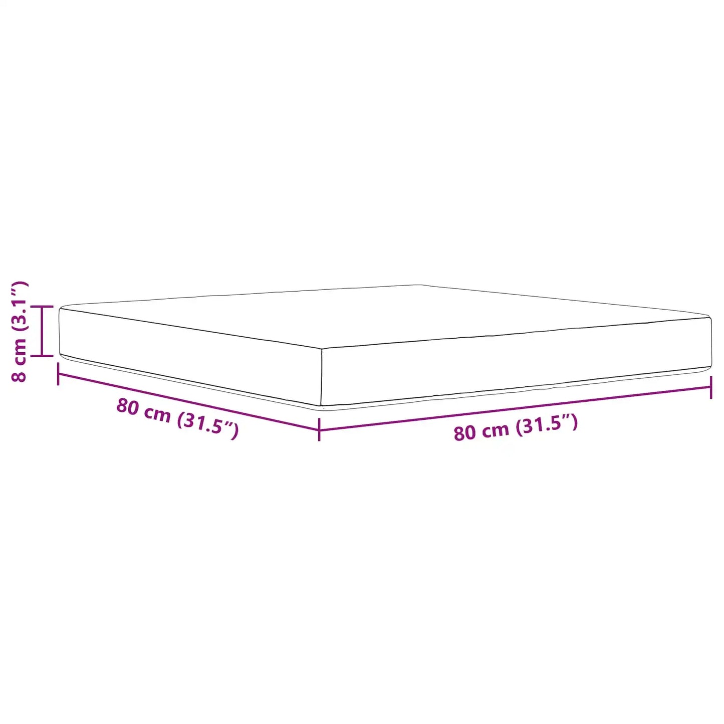 Perna pentru canapea de exterior Negru 80 x 80 x 8 cm Poliester