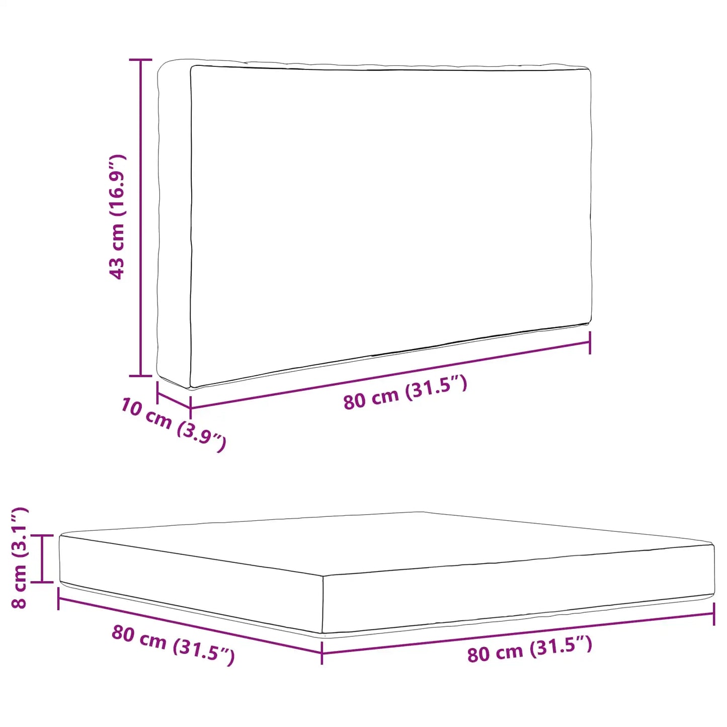 Perna pentru canapea de exterior 2 pcs Antracit Poliester