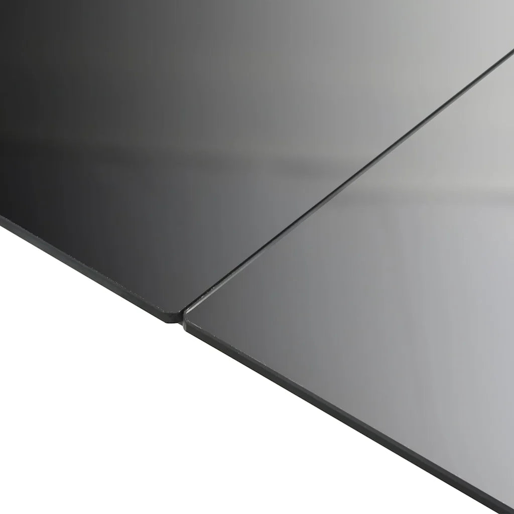 Masă de grădină, negru, 190 x 90 x 74 cm, aluminiu și sticlă