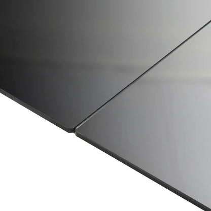 Masă de grădină, negru, 190 x 90 x 74 cm, aluminiu și sticlă