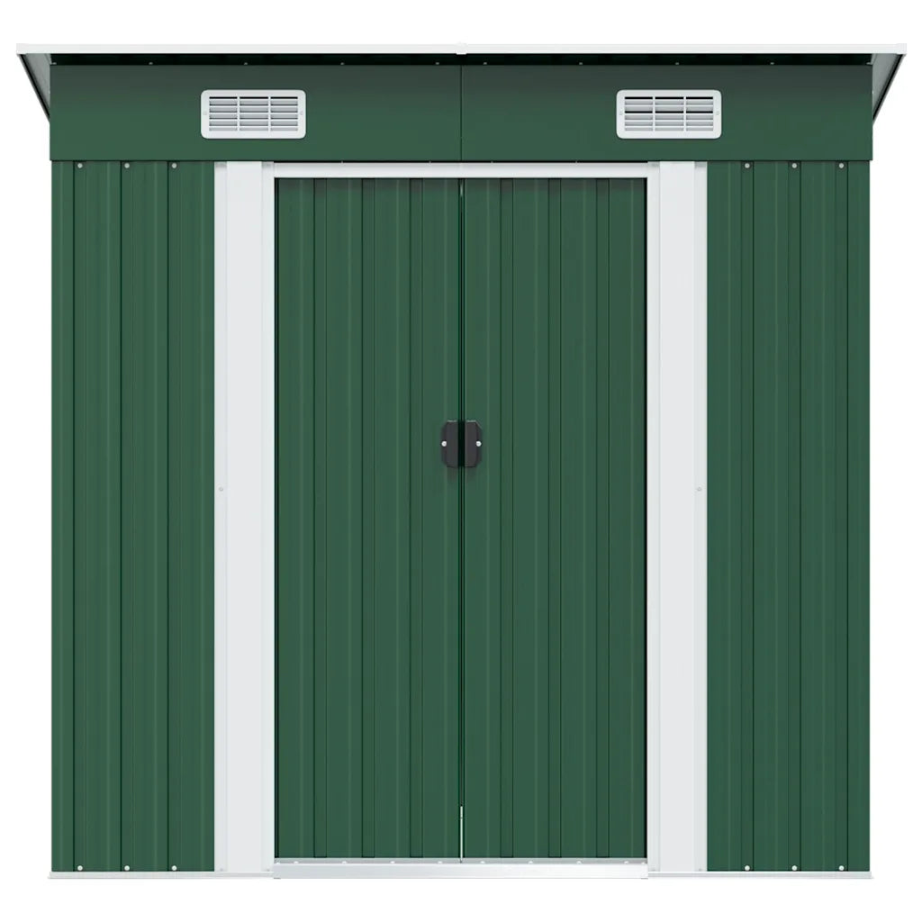 Magazie de grădină din metal verde