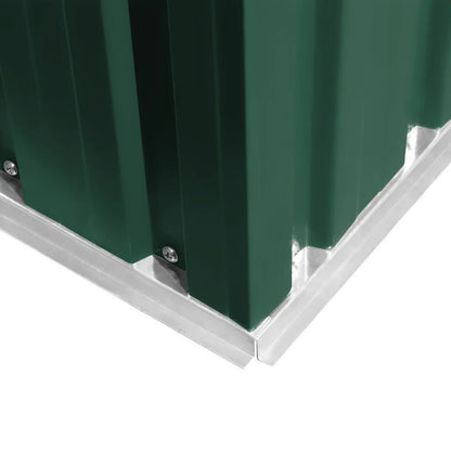 Magazie metalică de grădină, 204 x 132 x 186 cm, verde