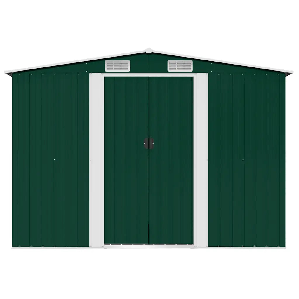 Magazie șopron metalic de grădină, 257 x 205 x 178 cm, verde