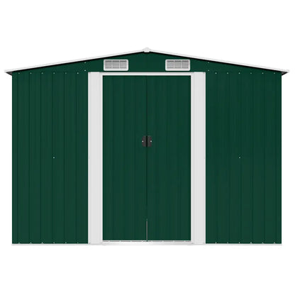 Magazie șopron metalic de grădină, 257 x 205 x 178 cm, verde