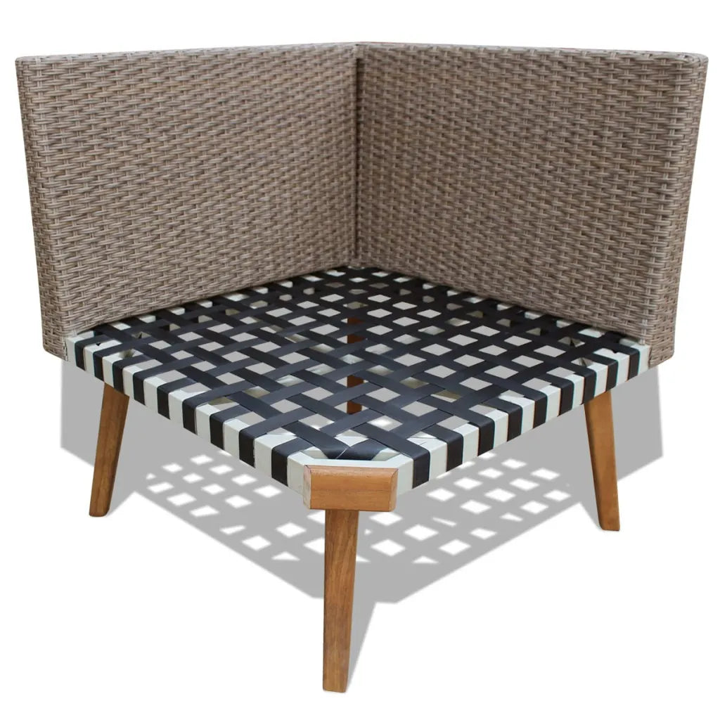 Set mobilier de grădină cu perne, 4 piese, gri, poliratan