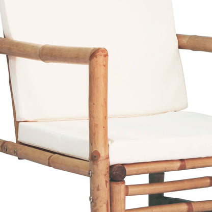 Set mobilier de grădină cu perne, 4 piese, bambus