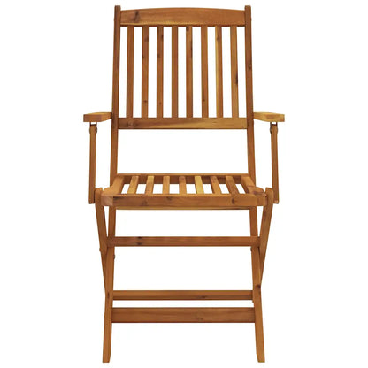 Set mobilier de exterior pliabil, 9 piese, lemn masiv de acacia