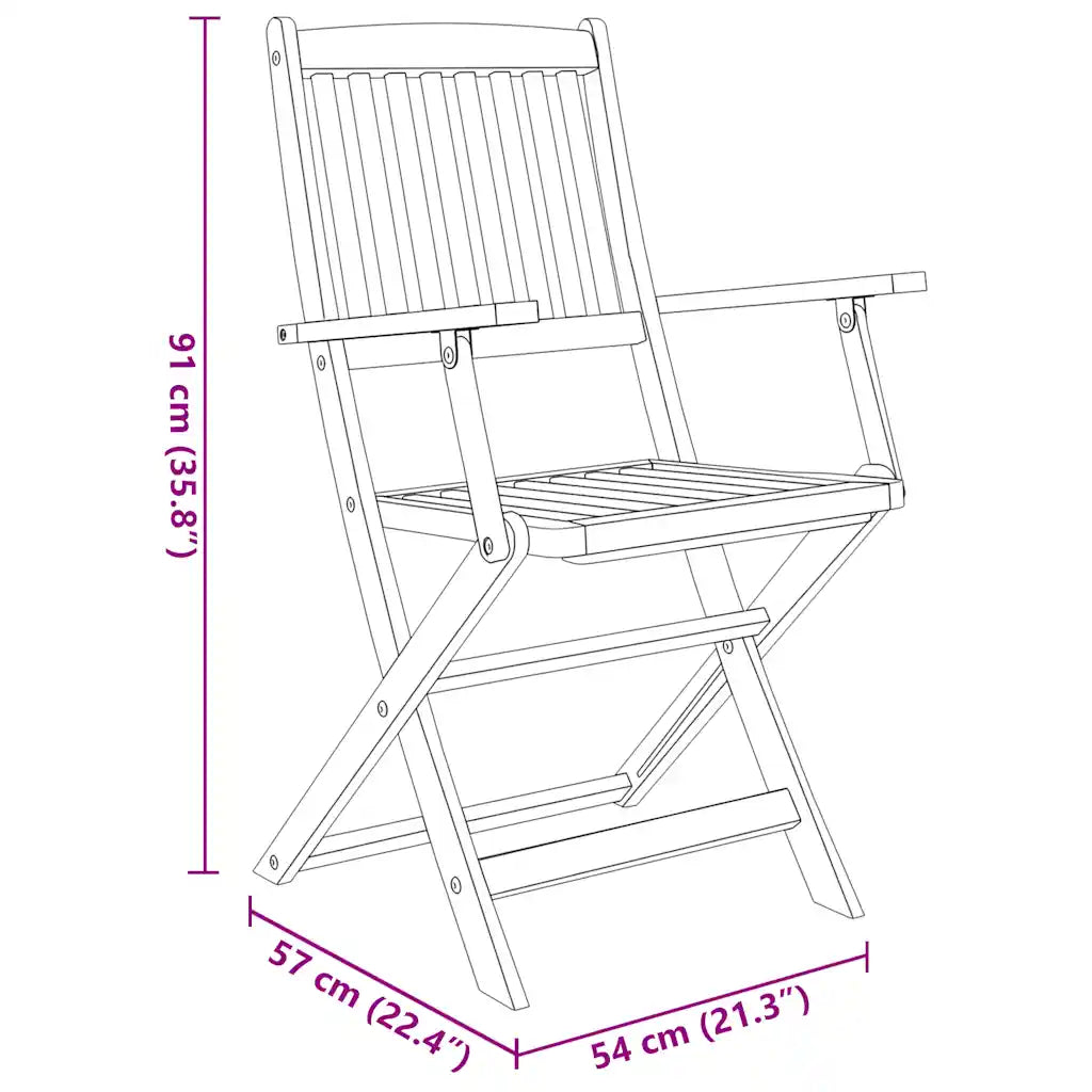 Set mobilier de exterior pliabil, 9 piese, lemn masiv de acacia