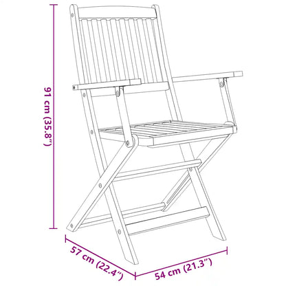 Set mobilier de exterior pliabil, 9 piese, lemn masiv de acacia