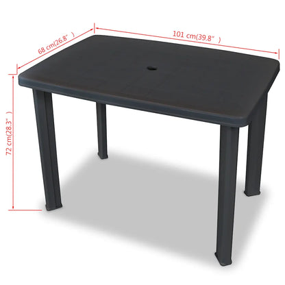 Masă de grădină, antracit, 101 x 68 x 72 cm, plastic