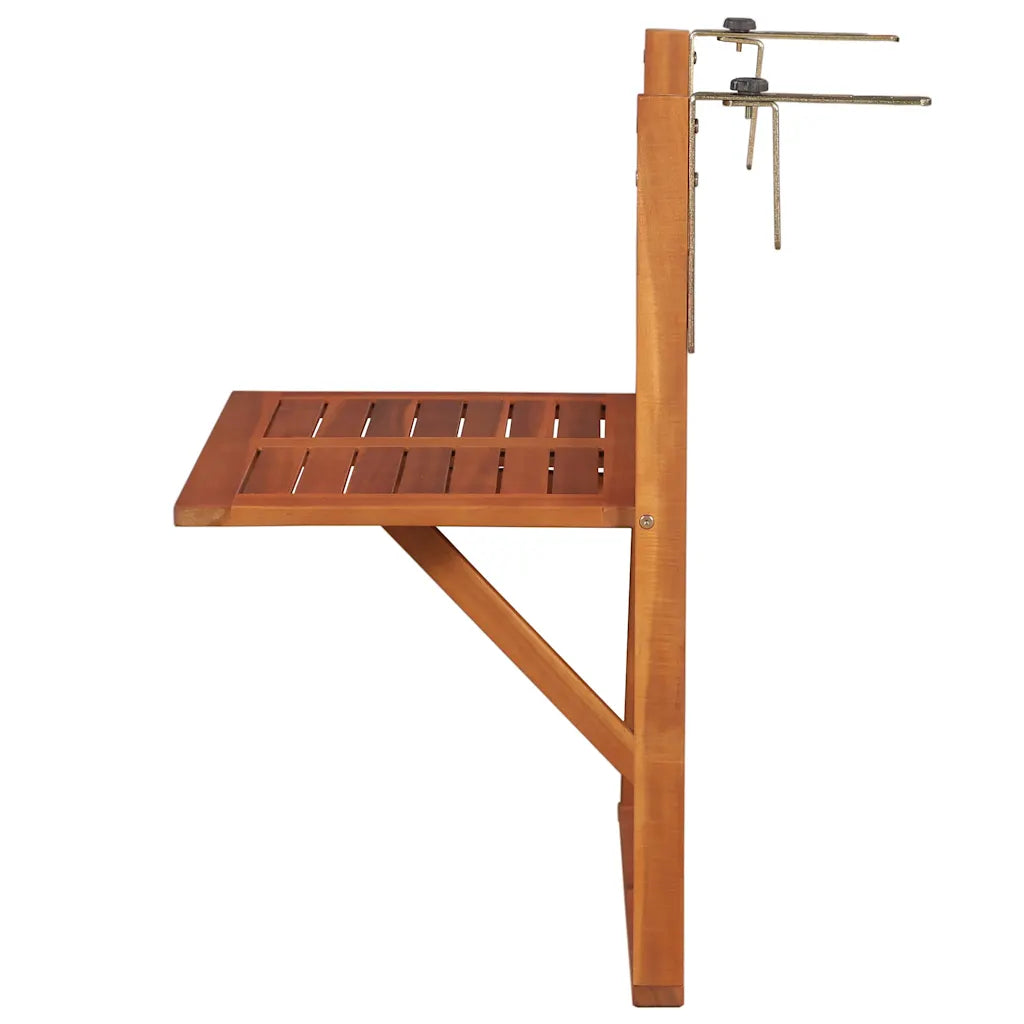 Masă de balcon suspendată, 64,5x44x80 cm, lemn masiv de acacia
