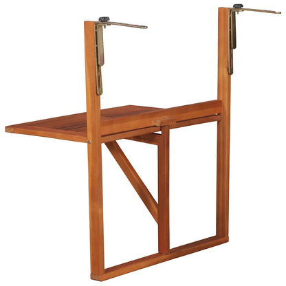 Masă de balcon suspendată, 64,5x44x80 cm, lemn masiv de acacia
