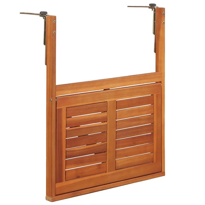 Masă de balcon suspendată, 64,5x44x80 cm, lemn masiv de acacia