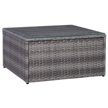 Set canapea de grădină cu perne, 7 piese, gri, poliratan