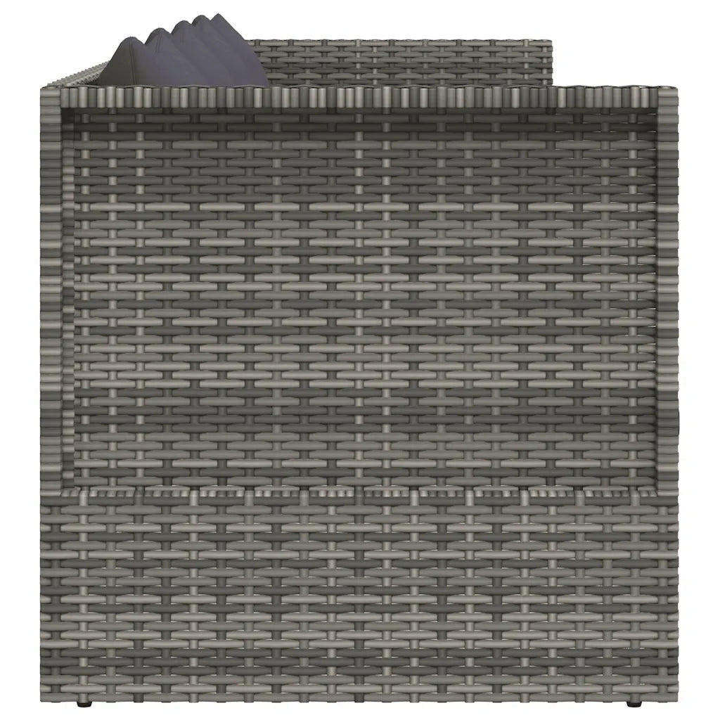 Pat de grădină, gri, 200 x 60 cm, poliratan