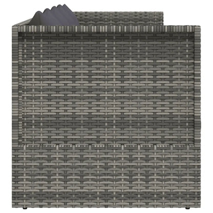 Pat de grădină, gri, 200 x 60 cm, poliratan