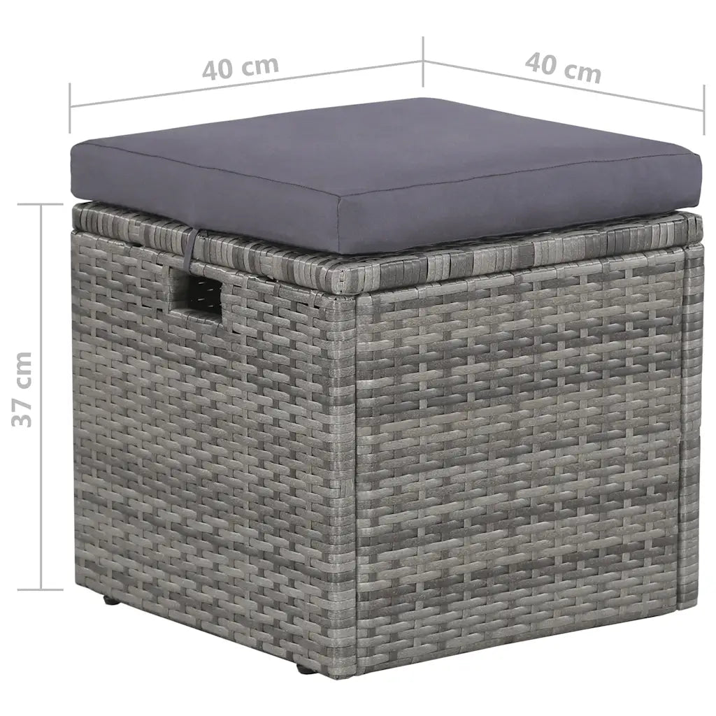 Set mobilier de grădină cu perne, 6 piese, gri, poliratan