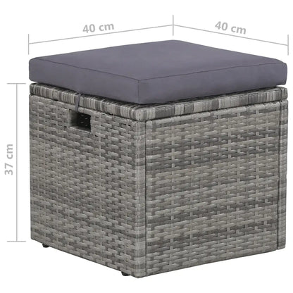 Set mobilier de grădină cu perne, 6 piese, gri, poliratan