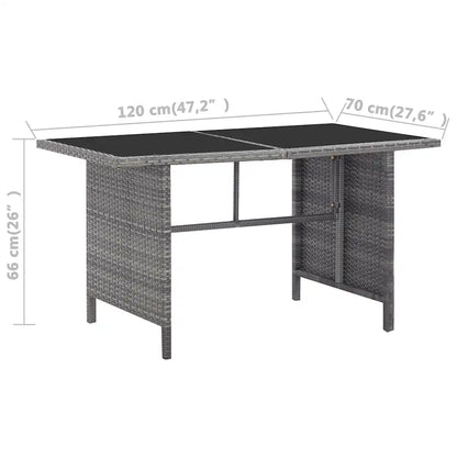 Set mobilier de grădină cu perne, 6 piese, gri, poliratan