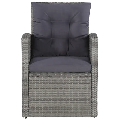 Set mobilier de grădină cu perne, 6 piese, gri, poliratan