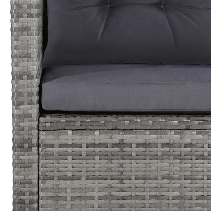 Set mobilier de grădină cu perne, 6 piese, gri, poliratan