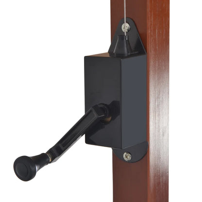 Umbrelă consolă de grădină cu stâlp din lemn, taupe, 400x300 cm