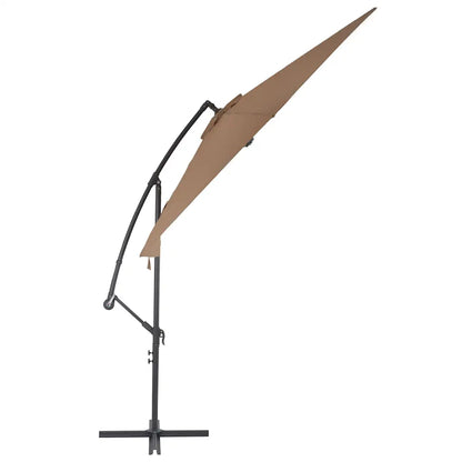 Umbrelă consolă de grădină cu stâlp din aluminiu, taupe, 300 cm