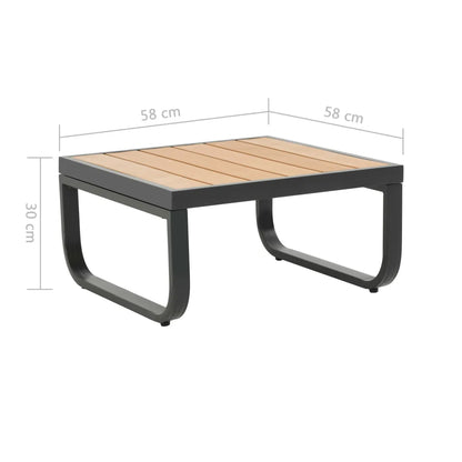 Set canapea de grădină colțar cu perne, 2 piese, aluminiu, WPC