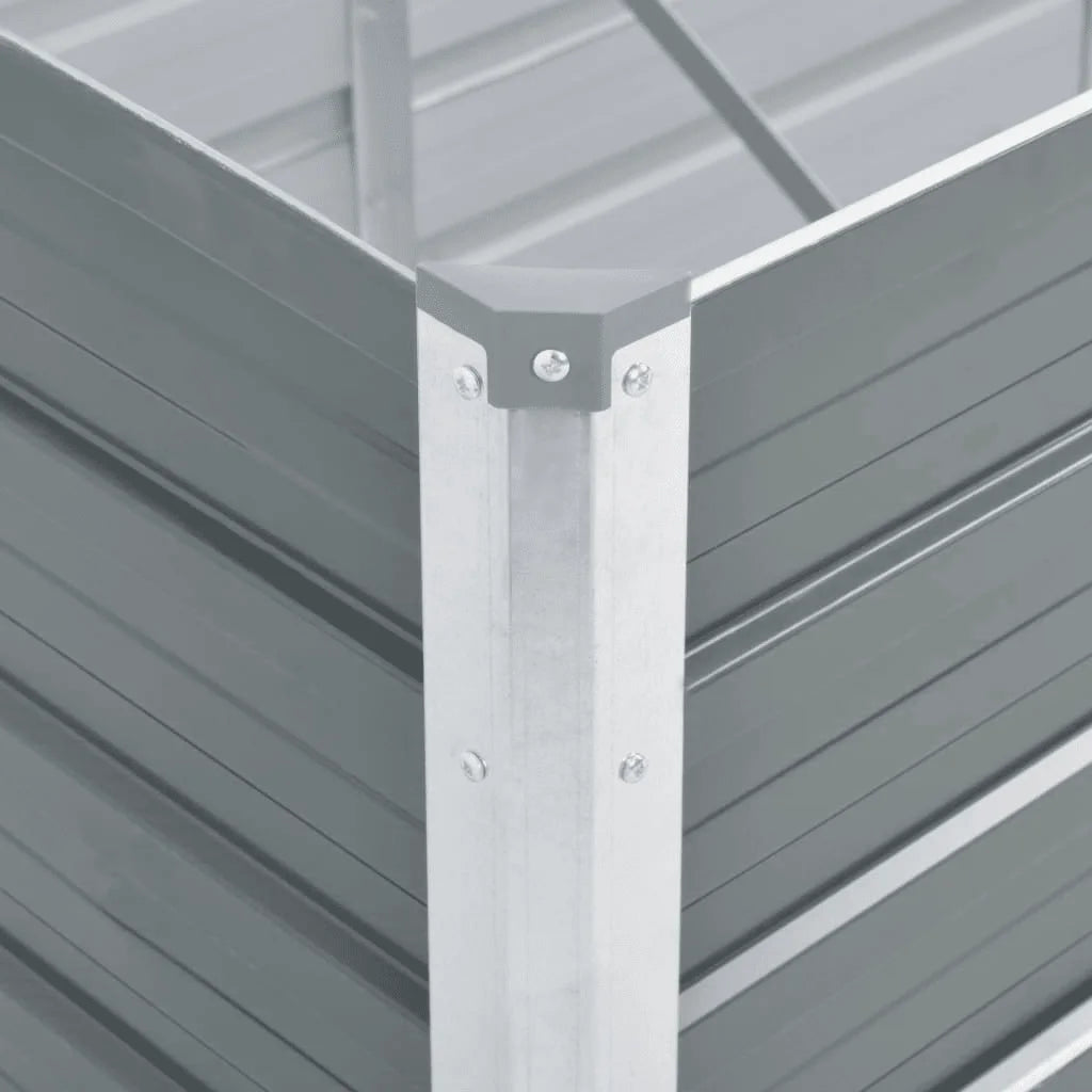 Strat înălțat de grădină, gri, 240x80x45 cm, oțel galvanizat