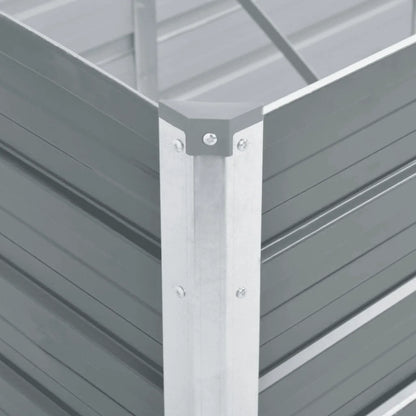 Strat înălțat de grădină, gri, 240x80x45 cm, oțel galvanizat