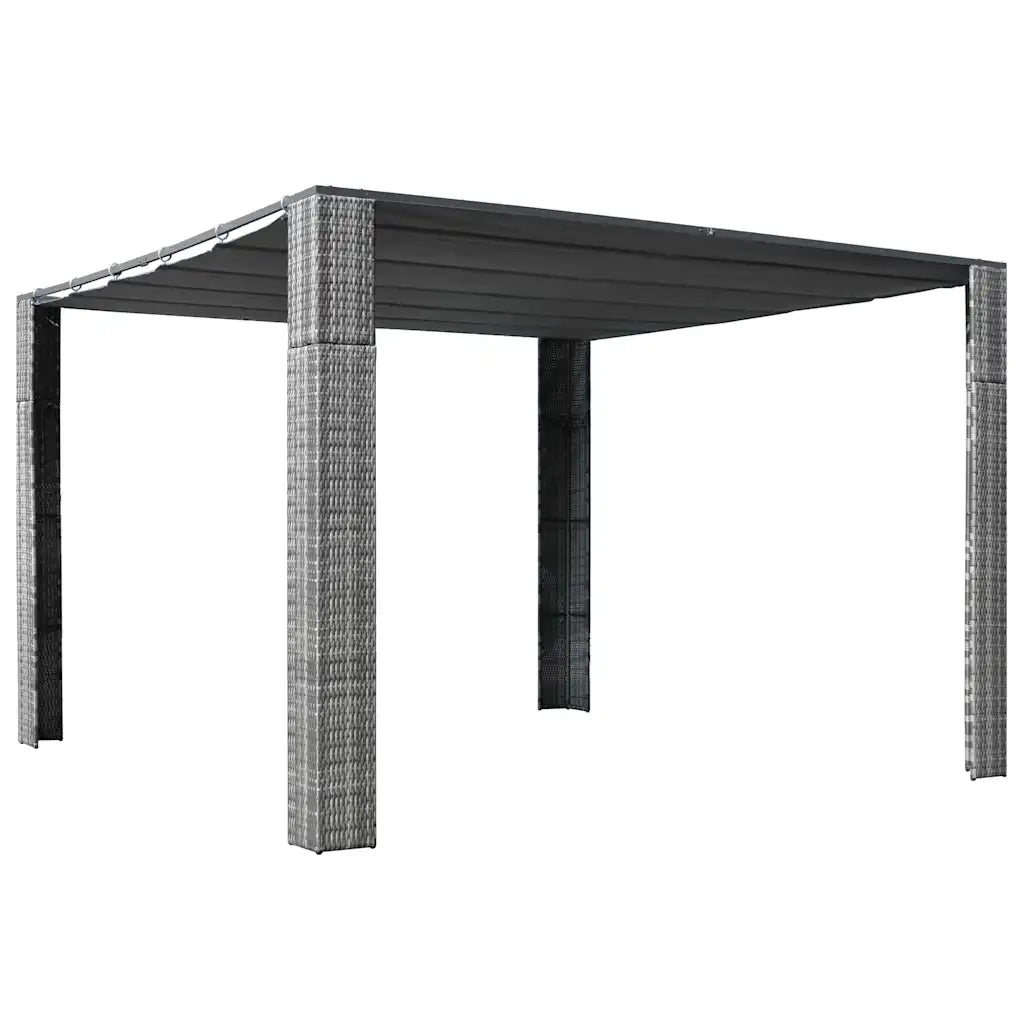 Pavilion cu acoperiș, gri/antracit, 300x300x220 cm, poliratan