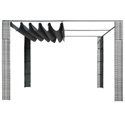 Pavilion cu acoperiș, gri/antracit, 300x300x220 cm, poliratan