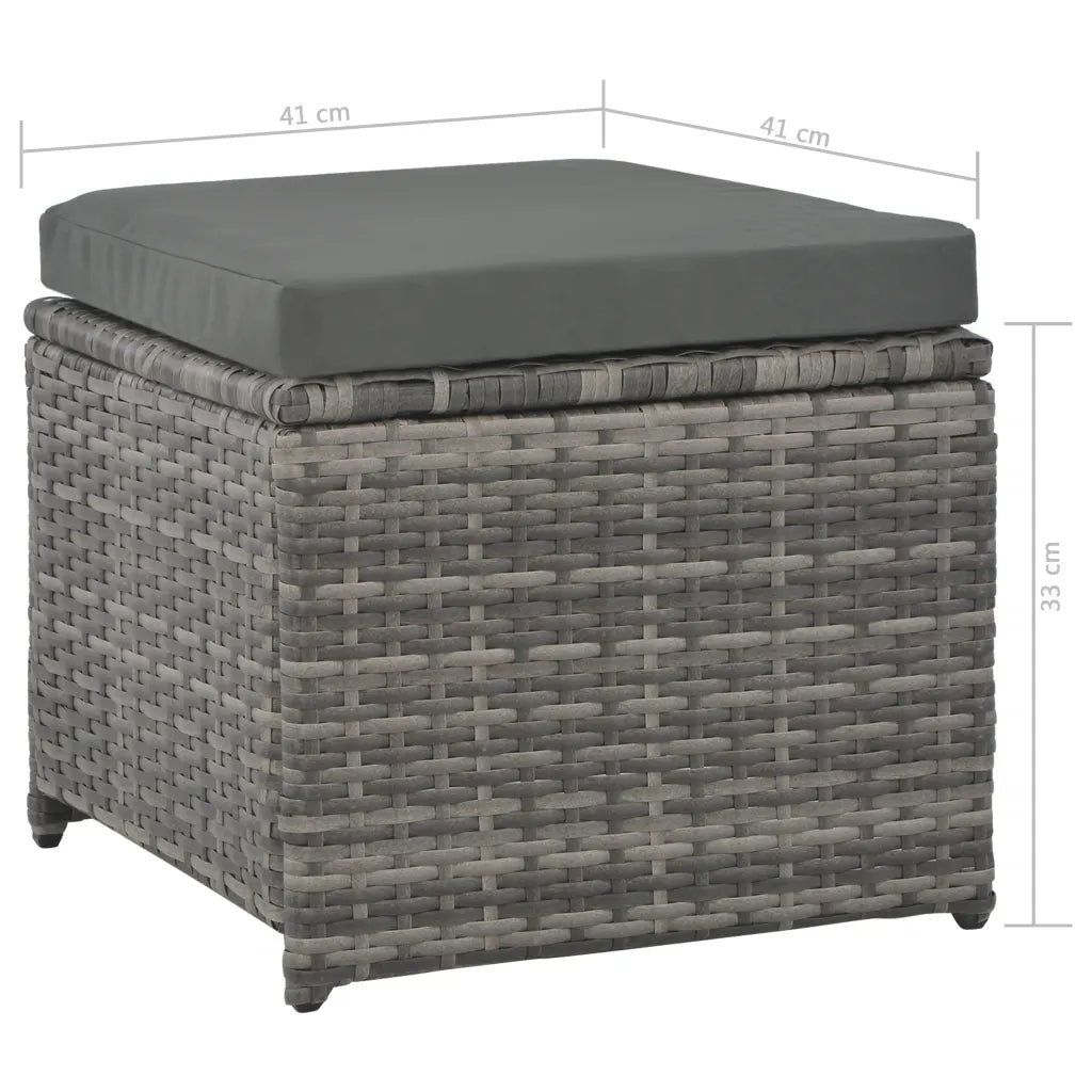 Set mobilier de exterior cu perne, 7 piese, gri, poliratan