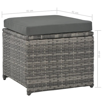 Set mobilier de exterior cu perne, 7 piese, gri, poliratan