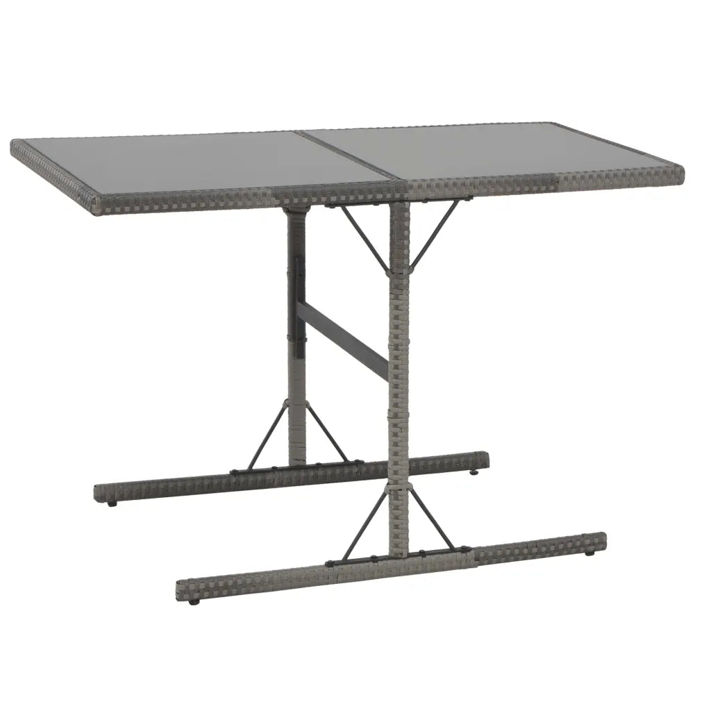 Set mobilier de exterior cu perne, 7 piese, gri, poliratan