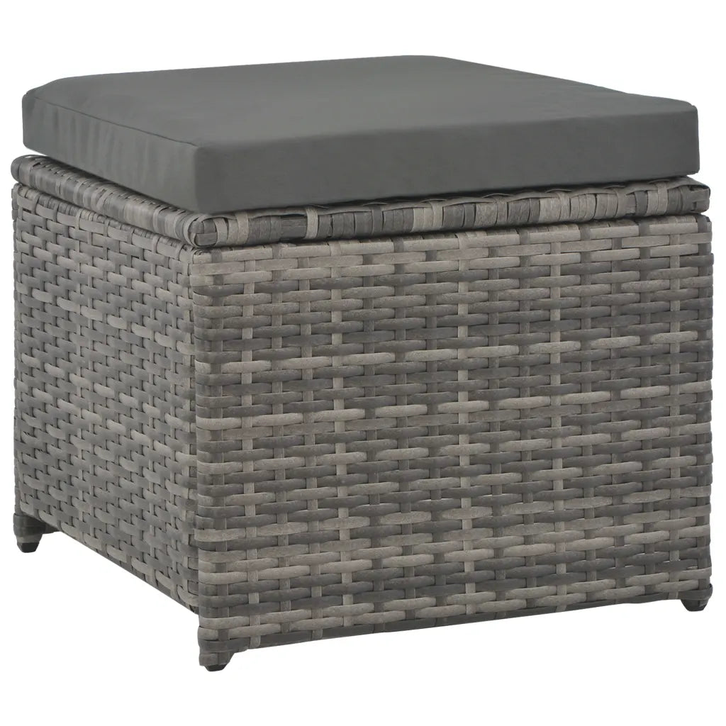 Set mobilier de exterior cu perne, 7 piese, gri, poliratan
