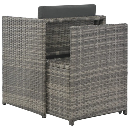 Set mobilier de exterior cu perne, 7 piese, gri, poliratan