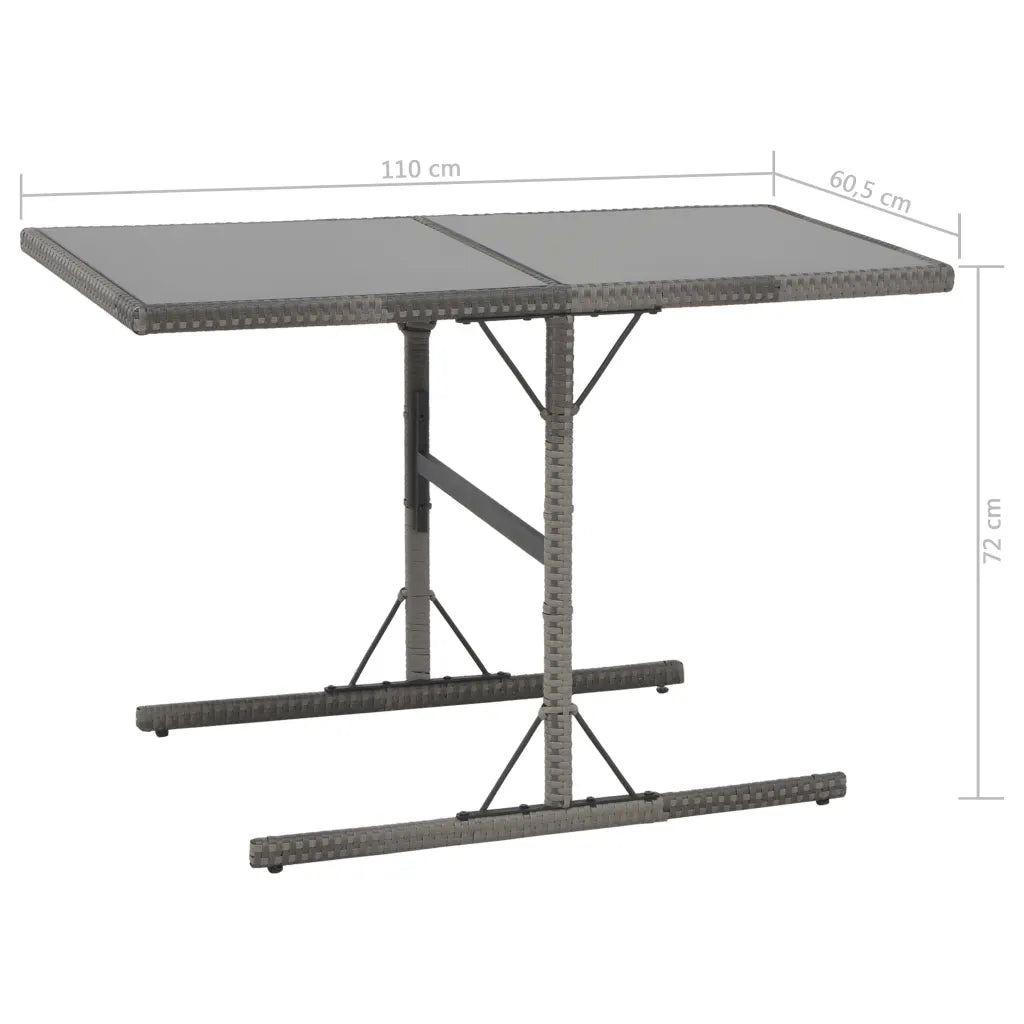 Set mobilier de exterior cu perne, 7 piese, gri, poliratan