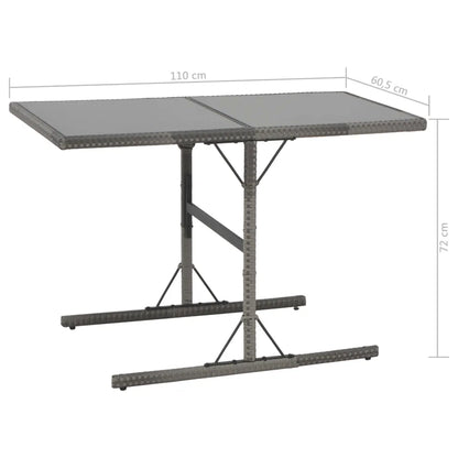 Set mobilier de exterior cu perne, 7 piese, gri, poliratan