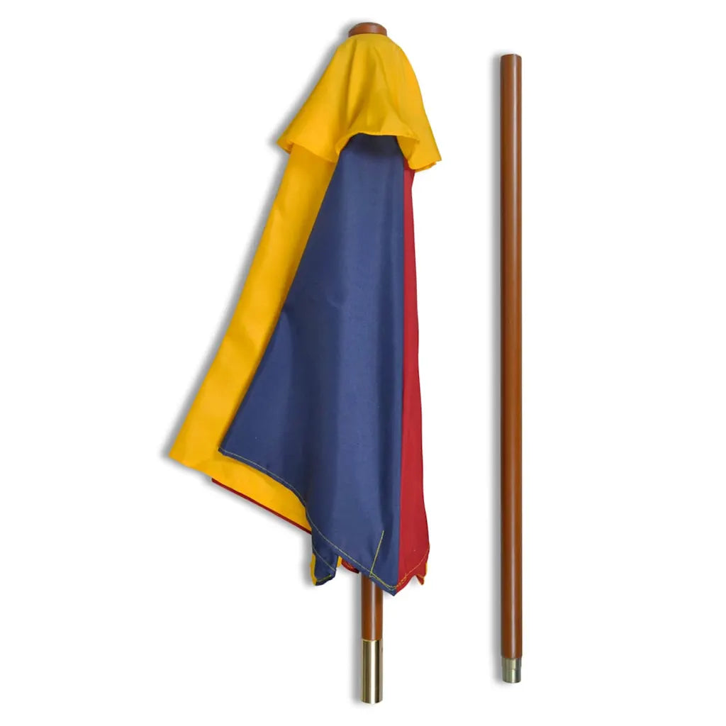 Masă de picnic pentru copii cu bănci și umbrelă, lemn multicolor