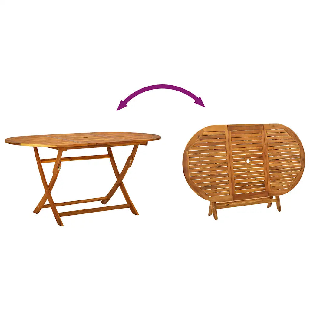 Set mobilier de exterior, 7 piese, lemn masiv de acacia