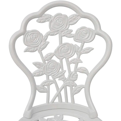 Set mobilier bistro, 3 piese, alb, aluminiu turnat