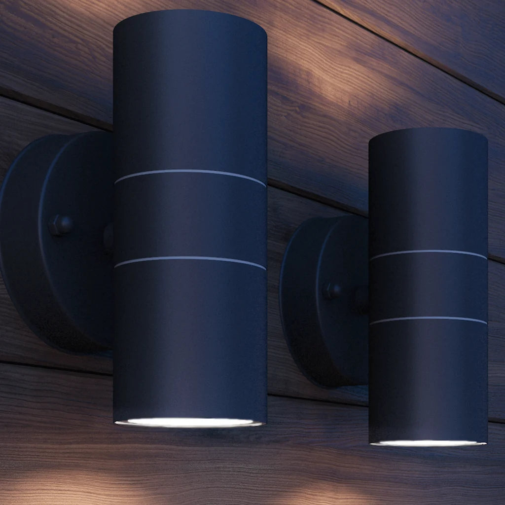 Corp iluminat perete exterior 2 buc, oțel inoxidabil, sus/jos